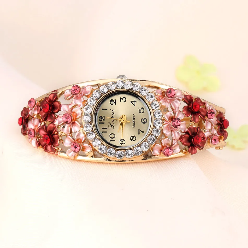 

LVPAI Brand Watches Women Luxury Rose Gold Flowers Dial Business Dress Clock Fashion Ladies Sport Quartz Wristwatch Reloj 533