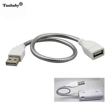 

1pcs 30cm Flexible Metal Usb Extension Male To Female Extension Power Apply Cord Tube Cable For USB Light Lamp Bul @