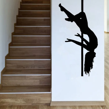 

Sexy Girl Pole Dance Wall Sticker Vinyl Mural Girls Room Design Interior Decor Art Wallpaper Removable Waterproof Wall LC042