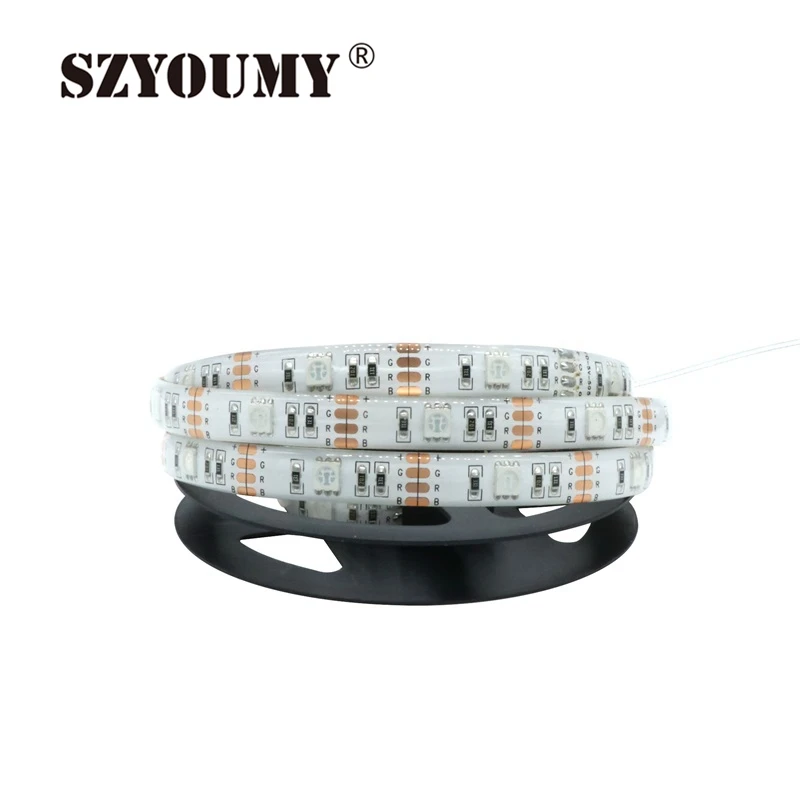 SZYOUMY 100 200 см батарея Светодиодная лента RGB 5050 SMD 30 60 светодиодный s водостойкий гибкий ремешок свет + пульт дистанционного управления +