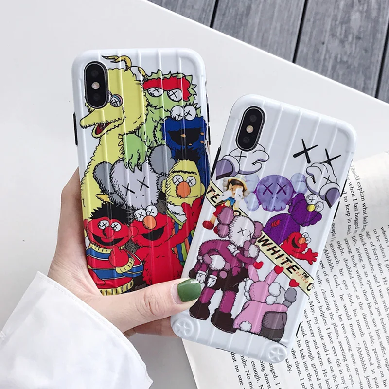 

Cartoon cute suitcase Luxury Phone case coque for iphone xs max xr 7 7plus x 6s 6 8 plus 8plus silicone cases cover accessories