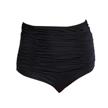 Женский купальник с завышенной талией, шорты, трусы-бикини, черный купальник