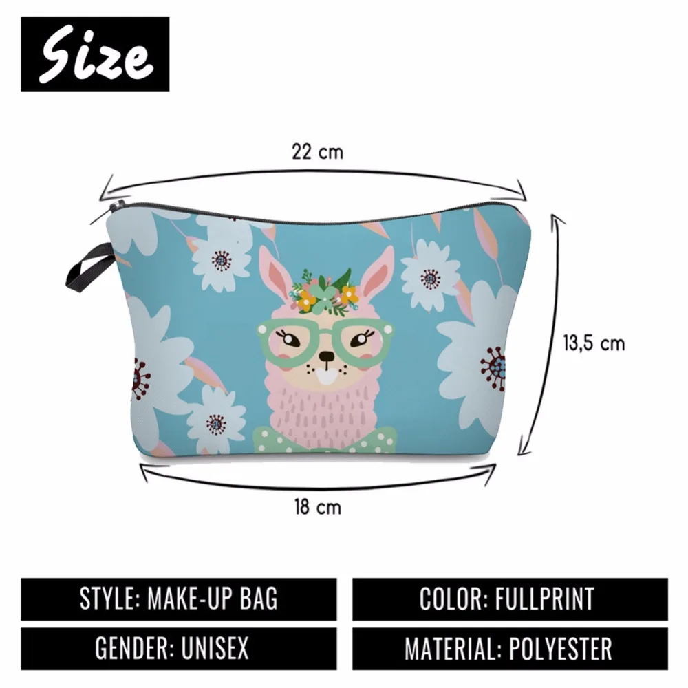 Jom Tokoy Cosmetic Organizer Bag Make Up Printing Llama Cosmetic Bag Fashion Women Brand Makeup Bag Hzb936