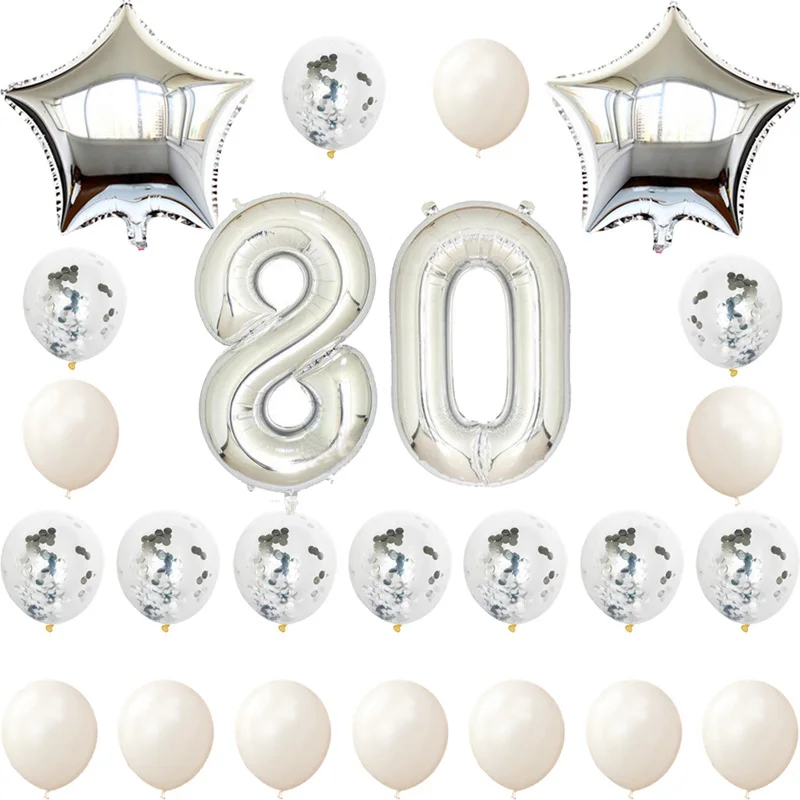 60th 70th 80th счастливый день рождения звезда розового золота конфетти 40 дюймов номер