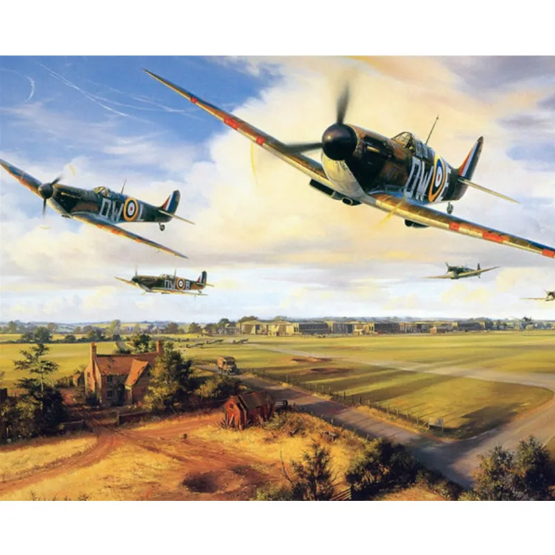 

Painting By Numbers DIY Dropshipping 40x50 50x65cm A plane in the field Landscape Canvas Wedding Decoration Art picture Gift