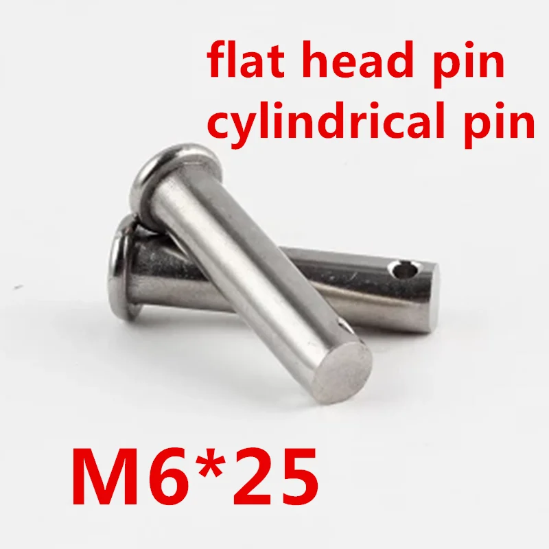 20pcs/lot M6*25 6mm M6 304 stainless steel Clevis Pin,Flat head ...