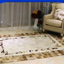 Модный художественный ковер Натуральная Воловья кожа петля ворс ковер