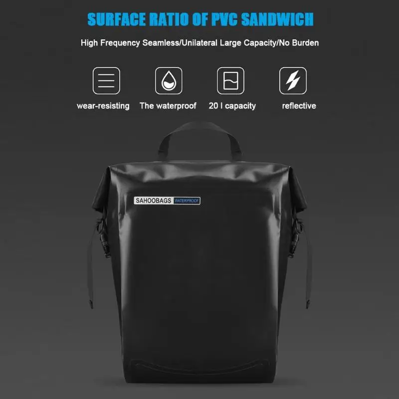Discount 20L Waterproof Bicycle Bag MTB Mountain Road Bicycle Pannier Bike Rear Rack Tail Seat Pack One Side Cycling Luggage Carrier Bags 12