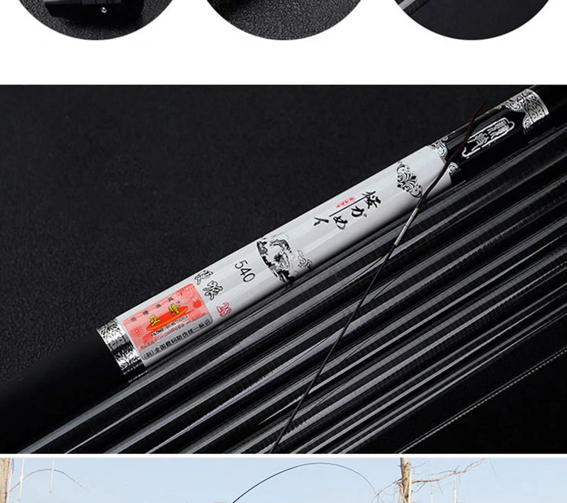 2.7M-9.0M Telescopic Fishing Rod High Carbon Fishing Rod Portable Ultra-light Pole Super Hard 28 Tonal Carp Stream Rod GAN031