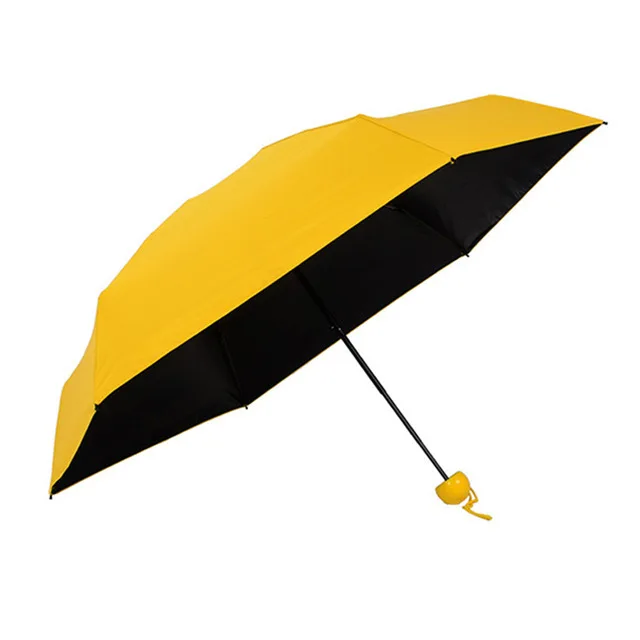 Mini Umbrella Rain Women Parasol Sunscreen Rainproof Capsule Umbrella 5 Folding Anti-Uv Windproof Portable Pocket Umbrella