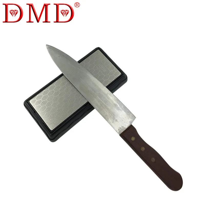 Hot sale 1pc DMD double-sided diamond whetstone kitchen knife sharpener tools sharpening stone 600 1200 grit with Angle Guide | Дом и сад
