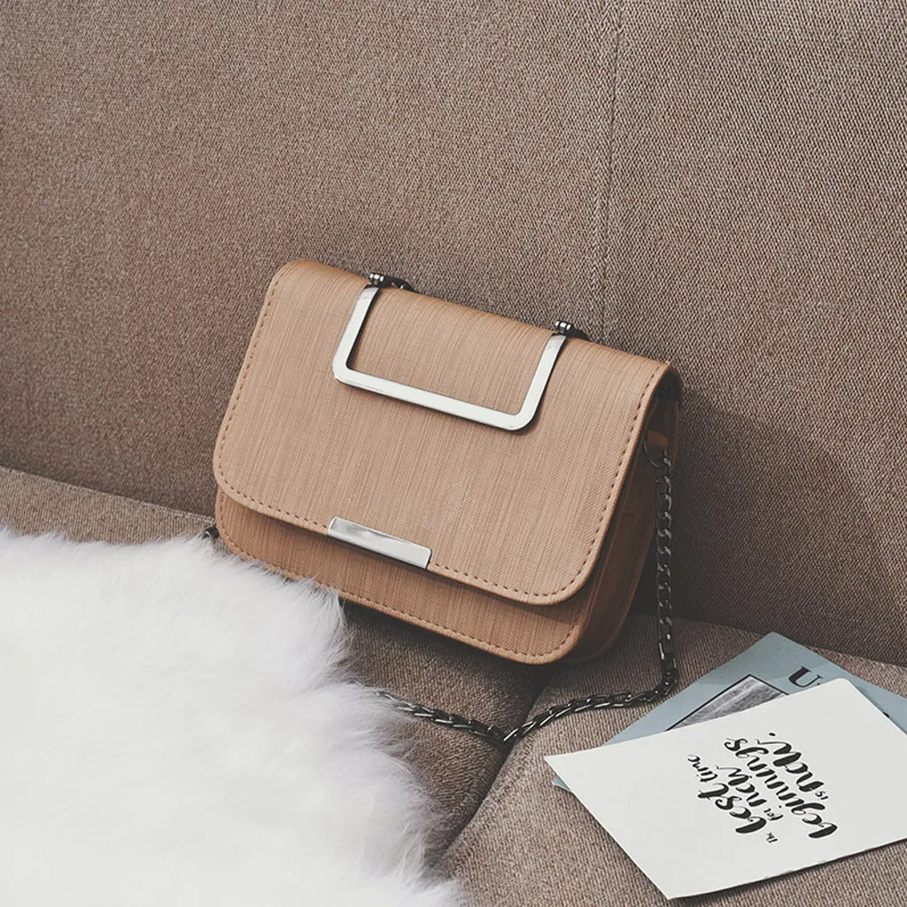 

MUQGEW Women's Bag Fabric Iron Metal Handle Portable CrossBody Chain Shoudler Hasp Handbag Flap Square Bag Retro Messenger bag