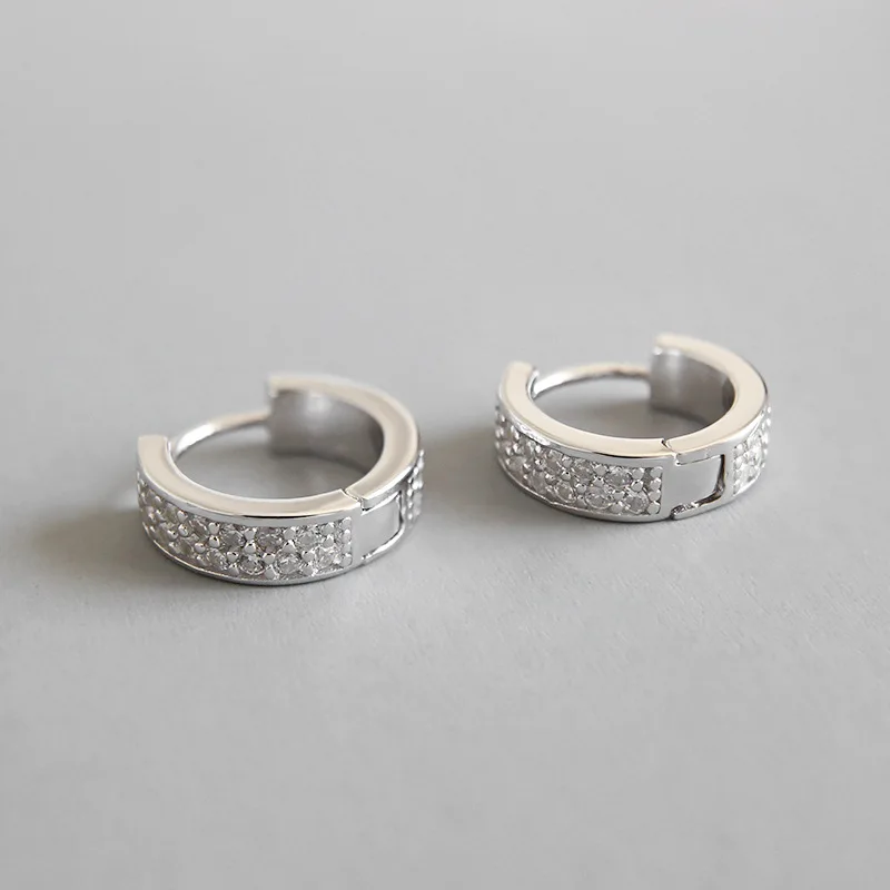 

Small Hoop Earrings Stainless Steel Hoop Earring for Women Men Piercing Round crystal Earring Inlay Crystal Simple Ear jewelry