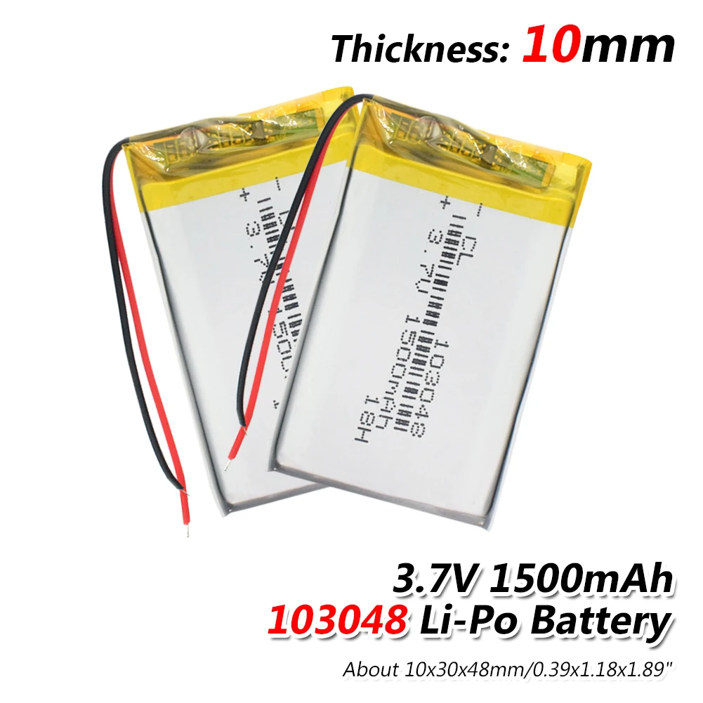 

3.7V 1500mAh polymer Lithium Battery 103048 With PCM For Early Education Machine Story Machine MP3 MP4 DVD GPS Bluetooth Headset