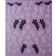 Черный 3D DIY цветочный дизайн переводные наклейки для ногтей переводные наклейки для леди и женщин инструменты для маникюра наклейки для ногтей XF194