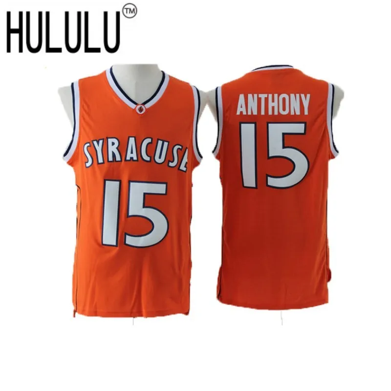

Cheap Retro Carmelo Anthony Basketball Jerseys 15# Syracuse University Throwback Knitted Embroidery High Quality Shirts For Men