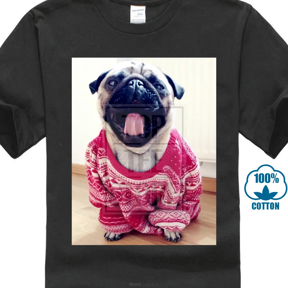 

Pug Christmas Jumper Funny Novelty Men Women Unisex Top T Shirt