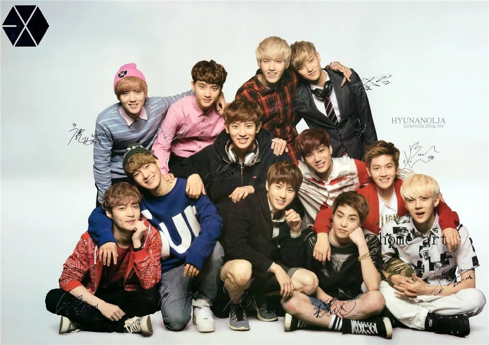 Постеры EXO K pop наклейки на стену украшение для дома высокое разрешение бар