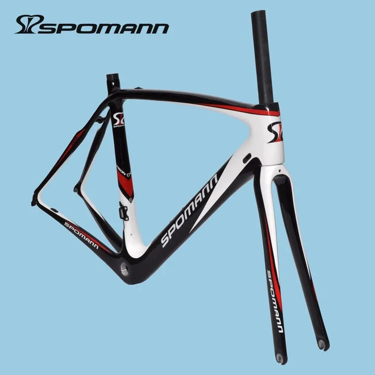 Flash Deal 2016 SPOMANN road bike frame full carbon fiber china bicycle frame 51CM bicicleta parts carbon frame + fork + clamp + headset 6