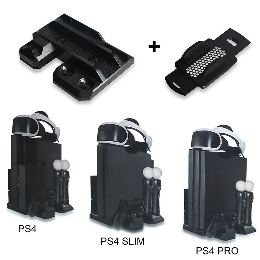 SANQ для PS4 Pro & PS4 Slim & PS4 многофункциональная Вертикальная охлаждающая подставка, PS Move & PS4 контроллер зарядная станция & PS VR Showca
