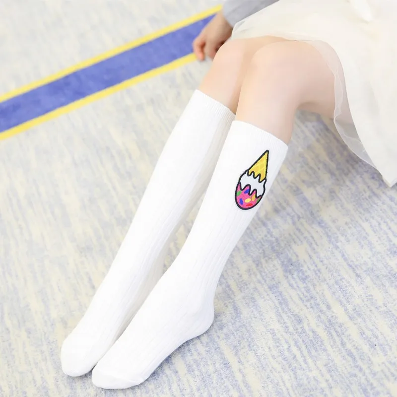 

2017 Baby Kids Toddlers Girls Striped Ice Cream Knee High Socks Leg Warmer For Age 1-8 Hot Sale