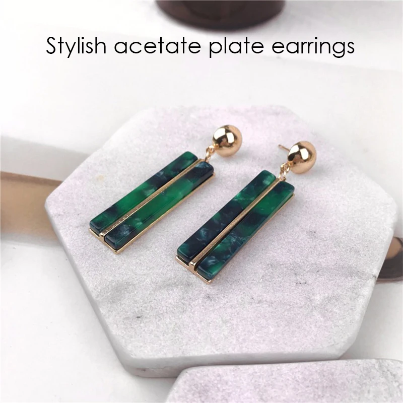 e-Manco Geometric Long Drop Earring For Women Femme Trendy Dangle Earring for Friendship Three Colors New Fashion Jewelry