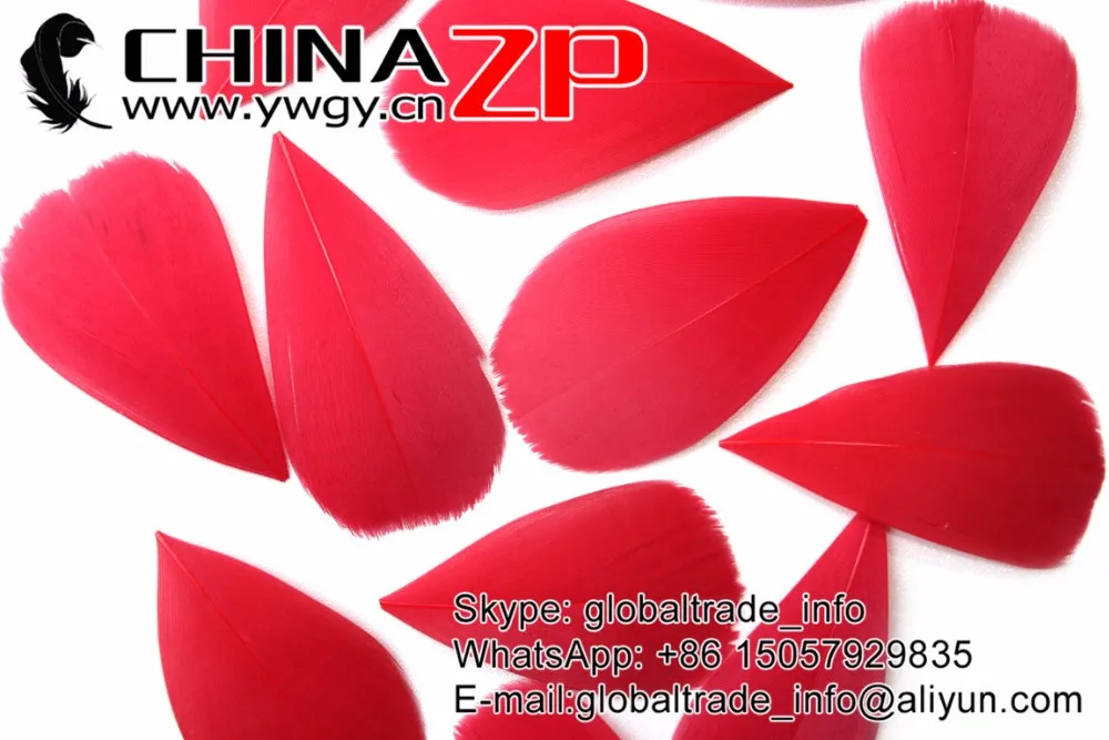 Trimmed Goose Feathers Jewerlry DIY Decorations-Red (6)