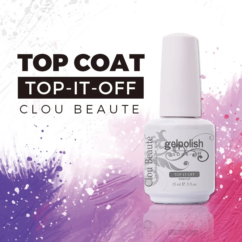 

Clou Beaute Base and No Wipe Top Coat Transparent Color Gel Nail Polish Soak Off Foundation Gel Varnish Lacquer Primer