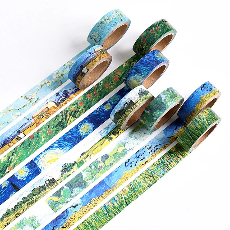 

Creative Van Goah Nature Washi Tape Starry Star Impressionis Painting 15mm*7m Paper Masking Tapes Stationery School Supplies