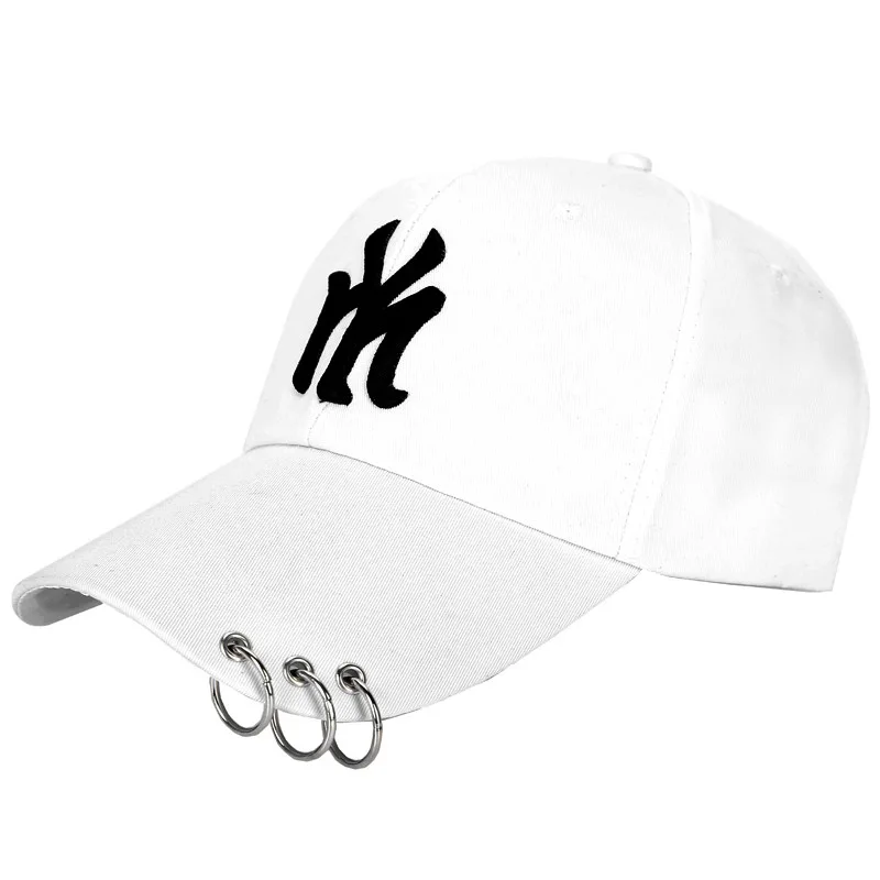 Новая бейсбольная Кепка унисекс хлопковая Выходная шляпа NY вышивка Snapback в стиле панк спортивные шапки для мужчин и женщин хоккейная Регулируемая Кепка s - Цвет: white