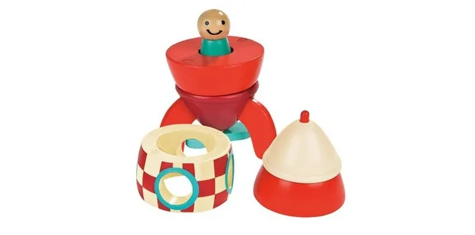 Высокое качество красочные мини деревянные ракета модель игрушки для малышей сортировка, гнезда и составные игрушки подарок Магнитный комплект