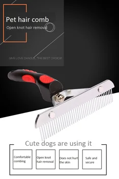 

For Pet Dog Cat Long Short Thick Hair Comb Pet Fur Knot Remove Cutter Single-row Rake Shedding Grooming Brush