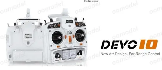 Walkera Devo 10 white w/Receiver top view