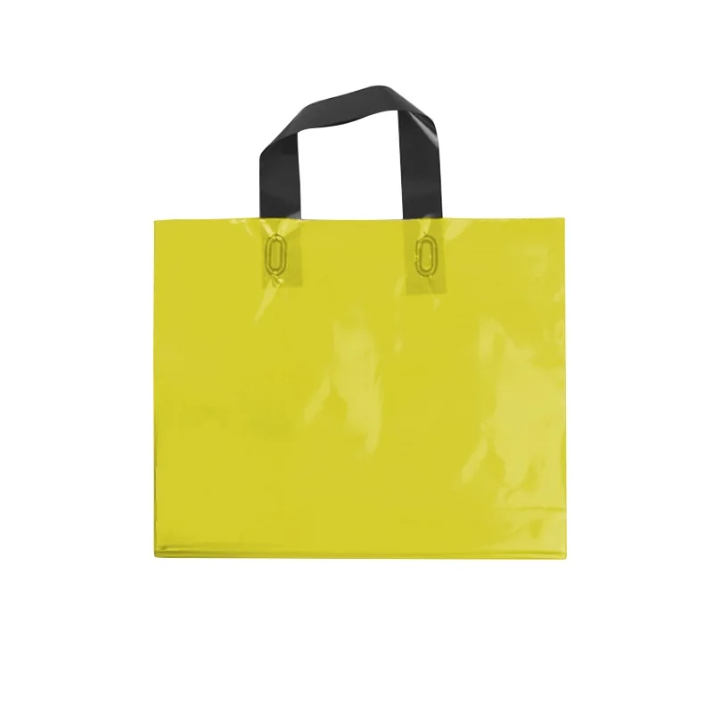 Yellow without logo Персонализированные пластиковые подарочные пакеты с печатью логотипа бутик ткань подарочная упаковка пластиковая хозяйственная сумка с ручкой - Цвет: Yellow without logo