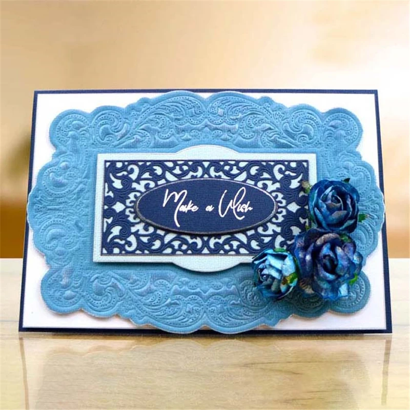 

YaMinSanNiO Rectangle Flower Frame Dies Decor Metal Cutting Craft Die Cut New 2019 Scrapbooking Card Making Embossing DIY