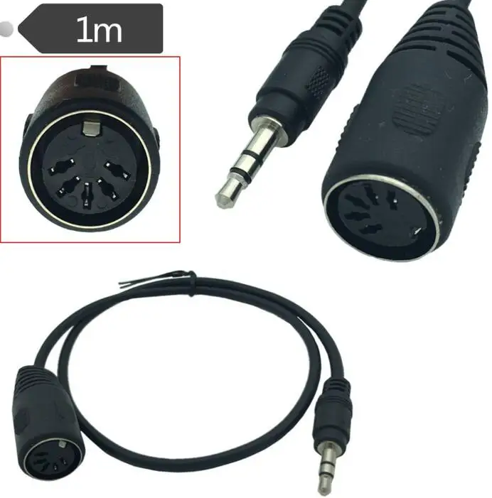 

DIN to 3.5mm Cable, 50CM 5 Pin DIN Female to 3.5MM male SmartPhone AUX Headphone Stereo Jack Adapter Input Cable 1m