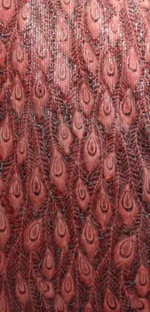 

Nigerian french net Lace Sophia-3.403 Embroidered Cord Lace Fabric with full beads for bridal dress