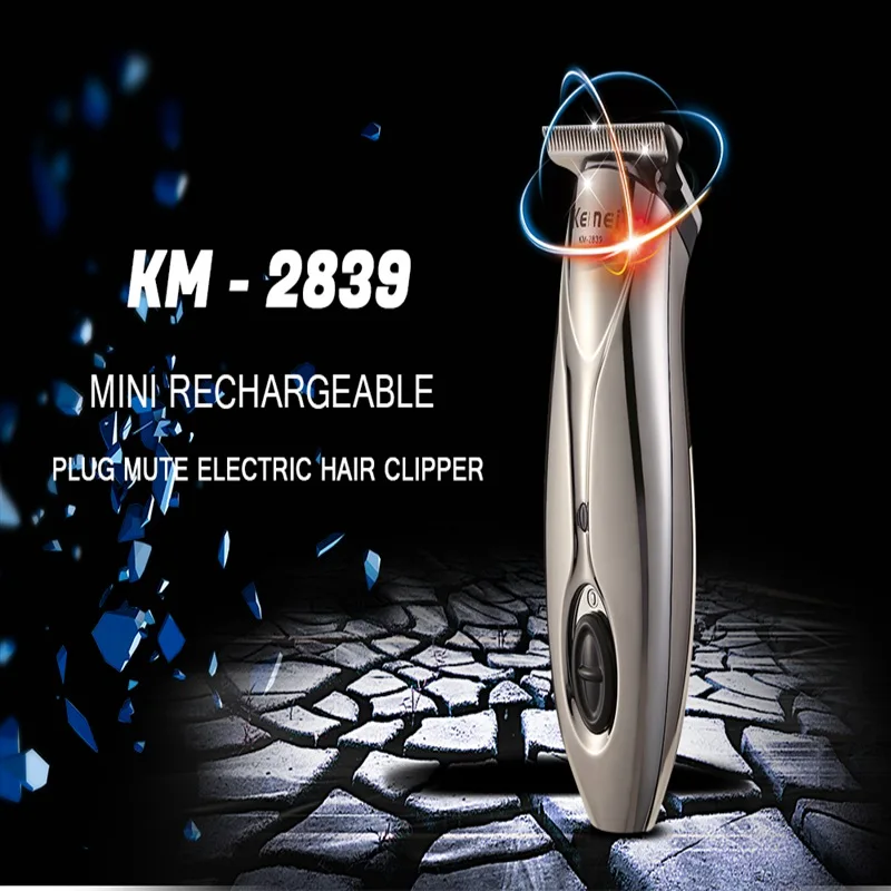 Kemei-2839 мини Перезаряжаемые профессиональный электрический триммер для стрижки волос для Для мужчин умный немой триммер волос Cutter