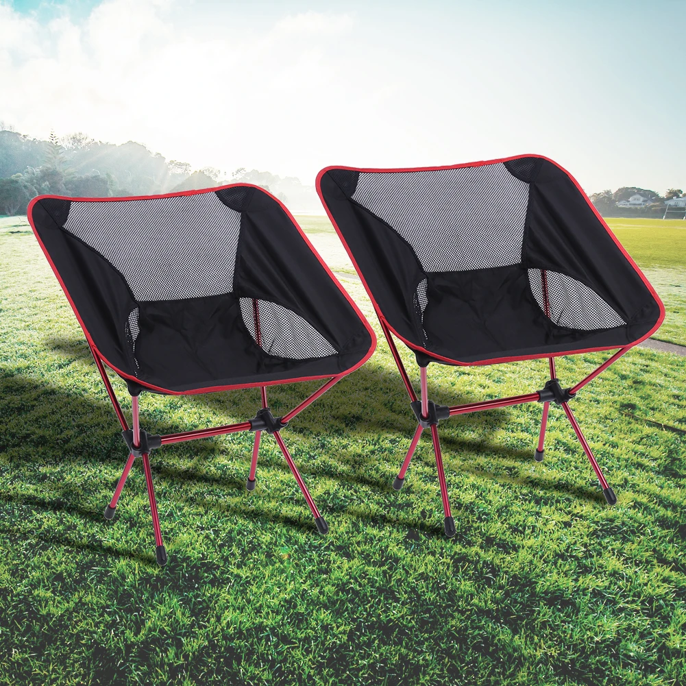 

2PCS Portable Folding Fishing Ultra light portable Chairs Aluminium Extended Seat Chair for Camping Hiking Outdoor Activities