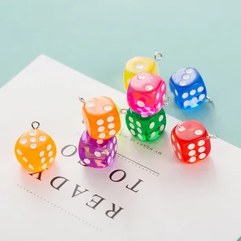 

10Pcs/lot Miniature Figurines Transparent Dice Resin Craft Resin Cabochon DIY Earring Pendants Making Accessories Charms 14mm