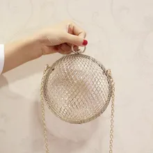 LIXUN, Металлический Сетчатый Дизайн, женские круговые вечерние сумки-клатчи, кольцо, вечерние сумочки, сумочки, женские сумки через плечо, Bolsa