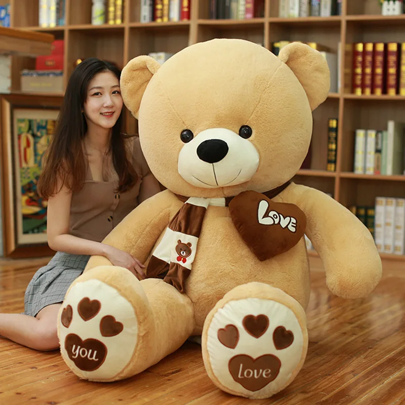 

High quality 80/100CM 4 color teddy bear with scarf plush stuffed plush toy di bear couple birthday gift baby gift festival