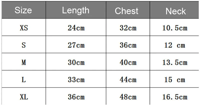 size chart