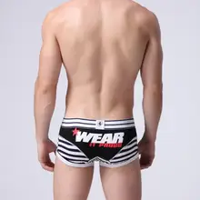 Новинка, мужское сексуальное нижнее белье из хлопка в полоску с выпуклым дизайном, мужские шорты-боксеры, мягкие трусы, размер s, m, l