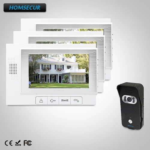 

HOMSECUR 7" Hands-free Video Door Phone Intercom System+IR Night Vision TC021-B + TM702-W