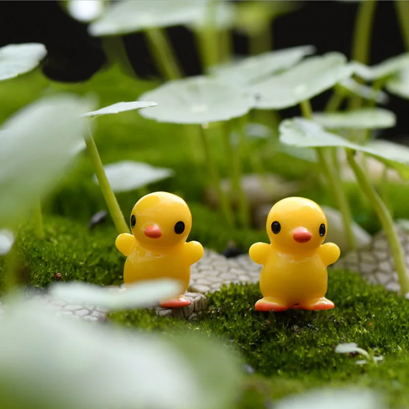 

Cute Mini Duck Micro Landscape Decor Potted Flowers Inserted Gardening Ornaments Animal Figures 10pcs/lot DEC196