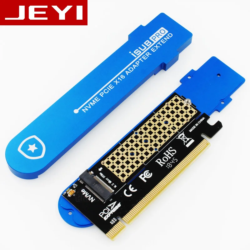 JEYI iSUB PCIE3.0 NVME адаптер x16 PCI E полная скорость M.2 2280 алюминиевый лист