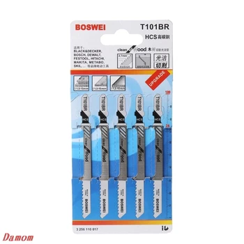 

5 Pcs T101BR HCS 100mm Jigsaw Blades Clean For Wood Laminated Board Cutting