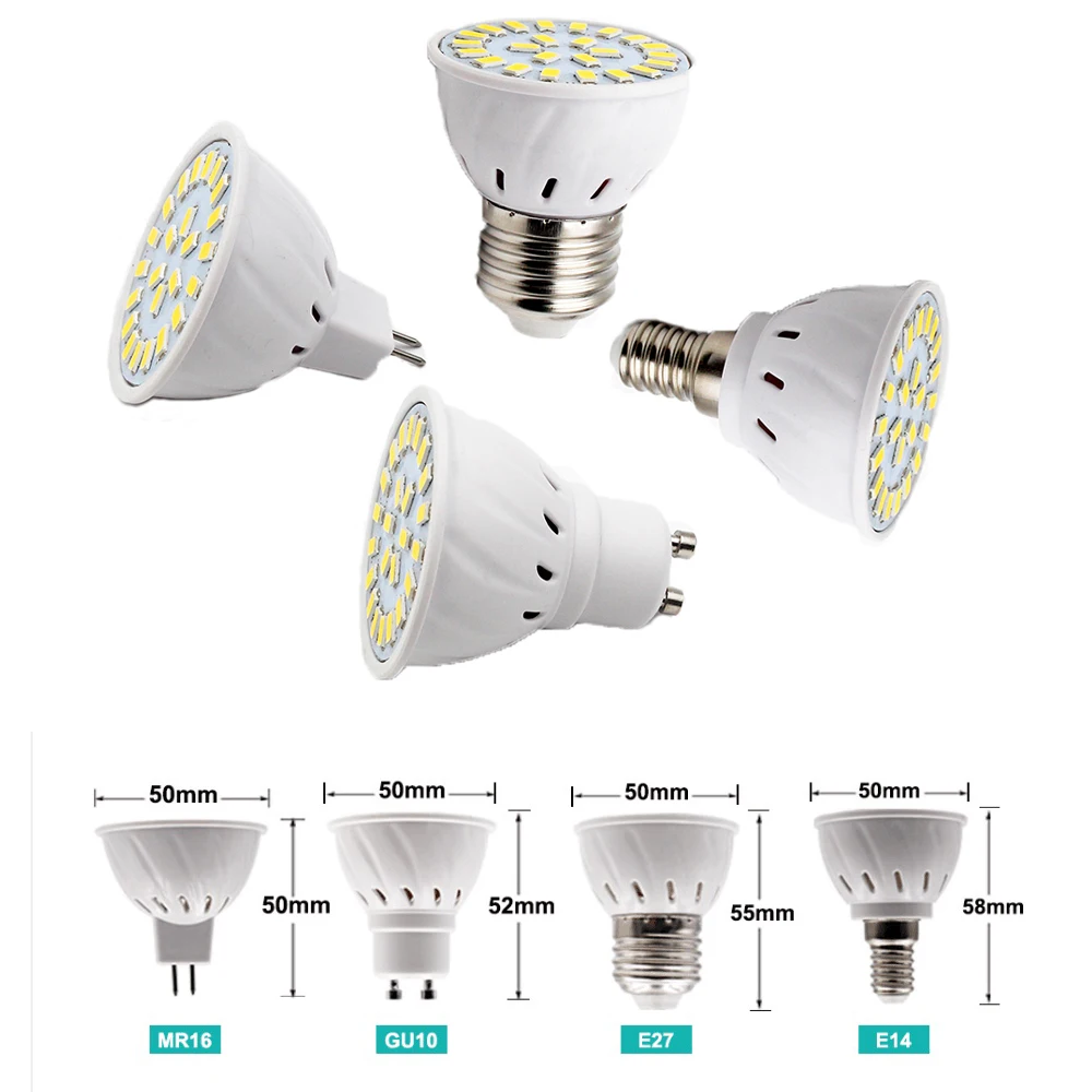 

GU10 E27 E14 MR16 LED Lamp Light DC12V LED Spotlight SMD5730 Bombillas 3W Spot light Lampada 24leds LED Bulb for indoor lighting