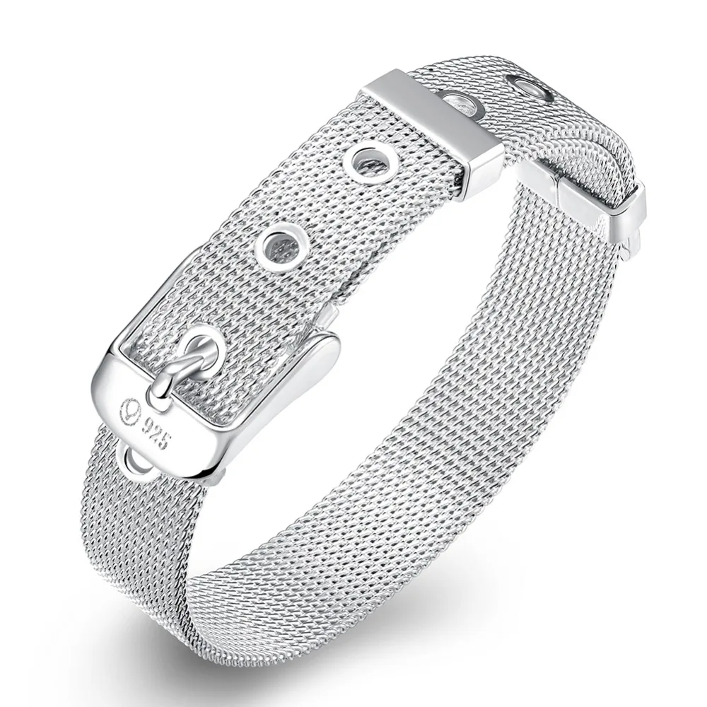 

Hot creative jewelry small mesh bracelet shape into 1 cm wide leather belt bracelet neutral section personalized accessories